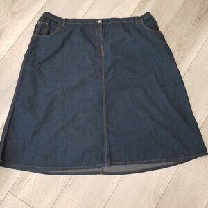 Y2K Roamans Womens Maxi Skirt 36W Blue Denim Long Western Boho Hippie Modest